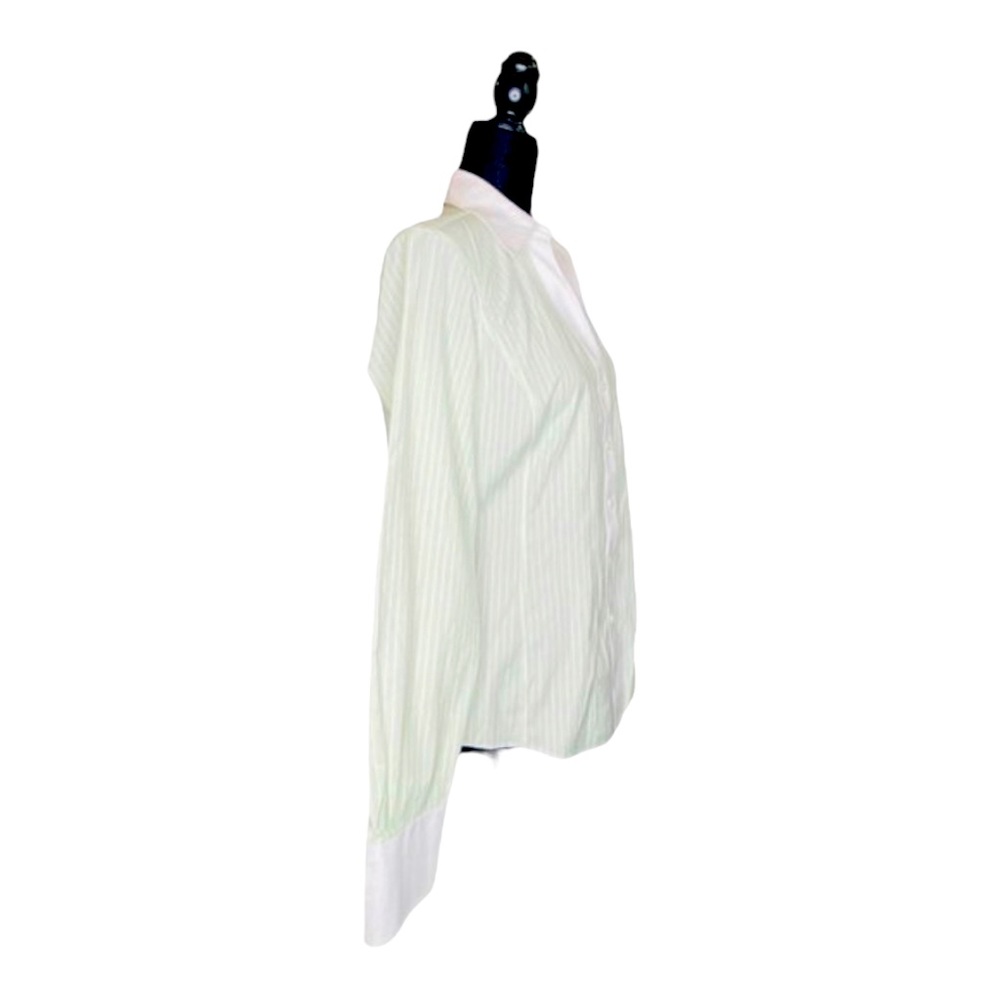 Brooks Brothers Button Down Pinstriped Professional Blouse With White Cuffs Sz 6 - Picture 5 of 7